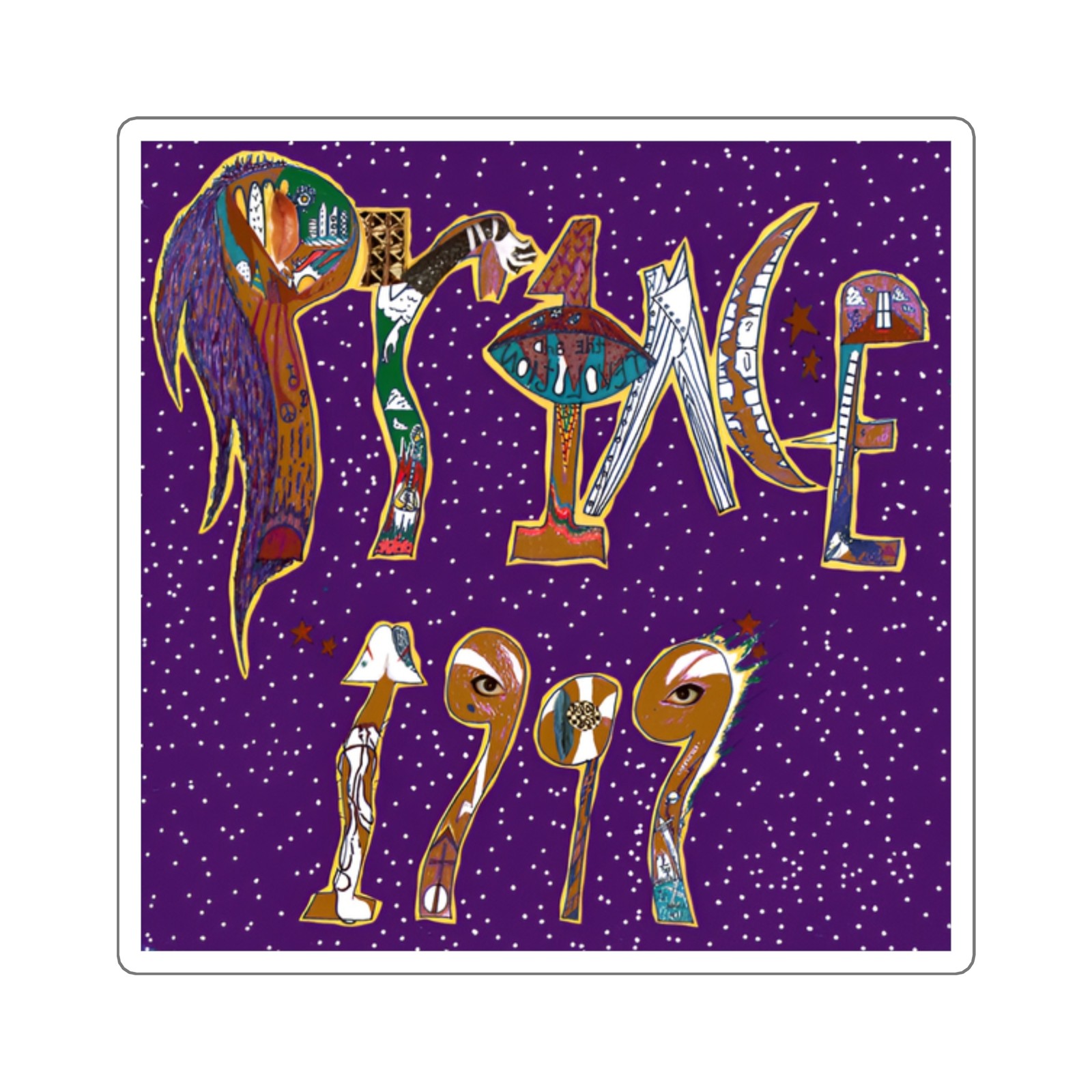 Prince “1999” Sticker | 80s Pop Funk Synth Album Decal