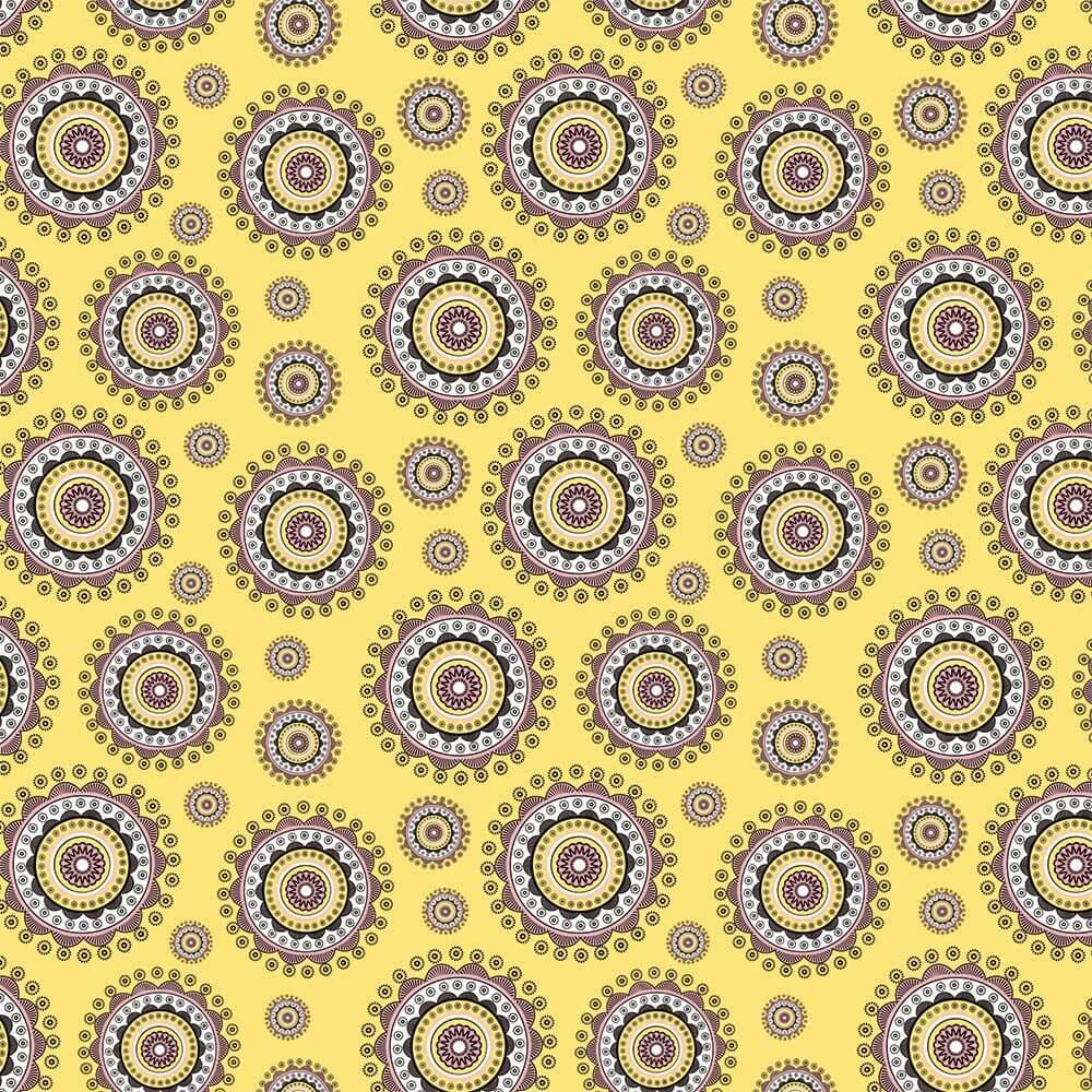 Mandala Yellow : Gift 12″ X Decal Vinyl Sticker Sheet Pattern Home Decor