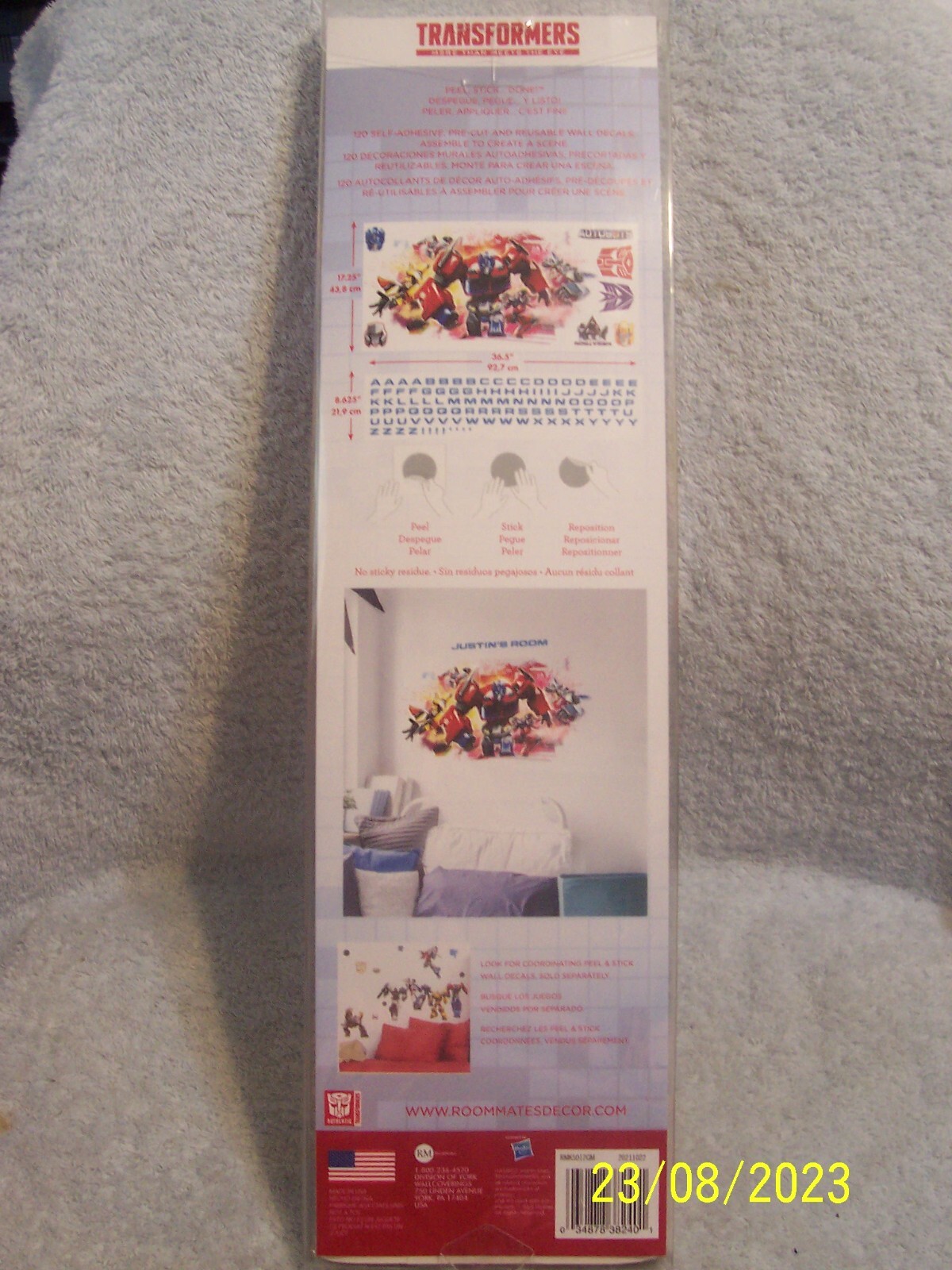 Transformers 120 Wall Decals Peel, Stick & Can Reposition New In Package