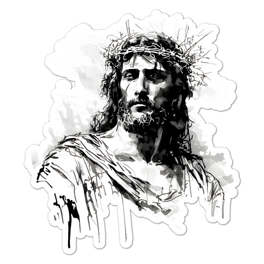 Jesus Crown Thorns , Vinyl Decal Sticker, Indoor Outdoor, 3 Sizes, #9939