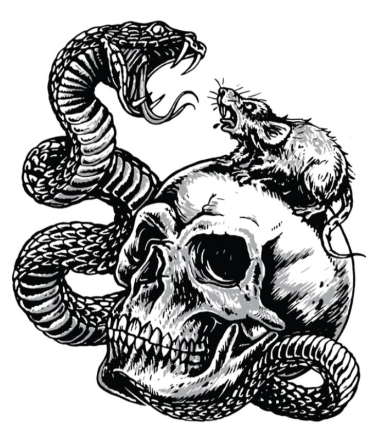 NEW LETHAL THREAT TRUST NO ONE SKULL SNAKE MINI DECAL STICKER 2.75″x3″ RC00209