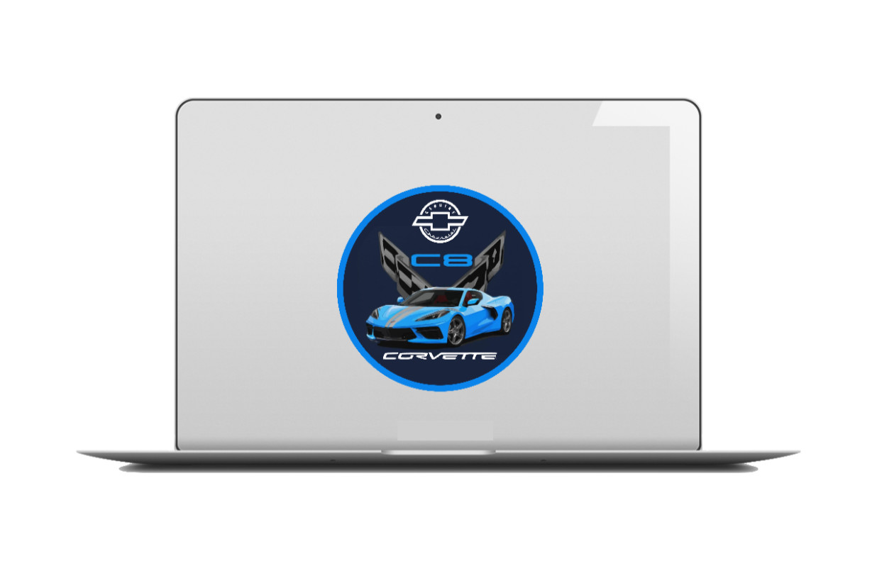 Car Classics “Corvette C8″ – 4” Handcrafted Vinyl Decal Cooler Vehicle Laptop 26