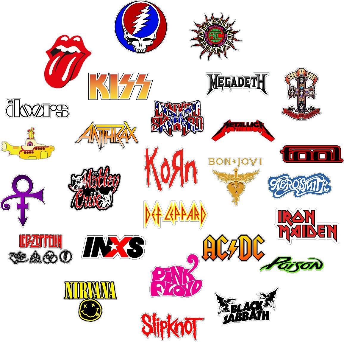 Lot of (27) 2.5″-3″ Various Rock Metal Band Decals For Helmet Locker Laptop Case