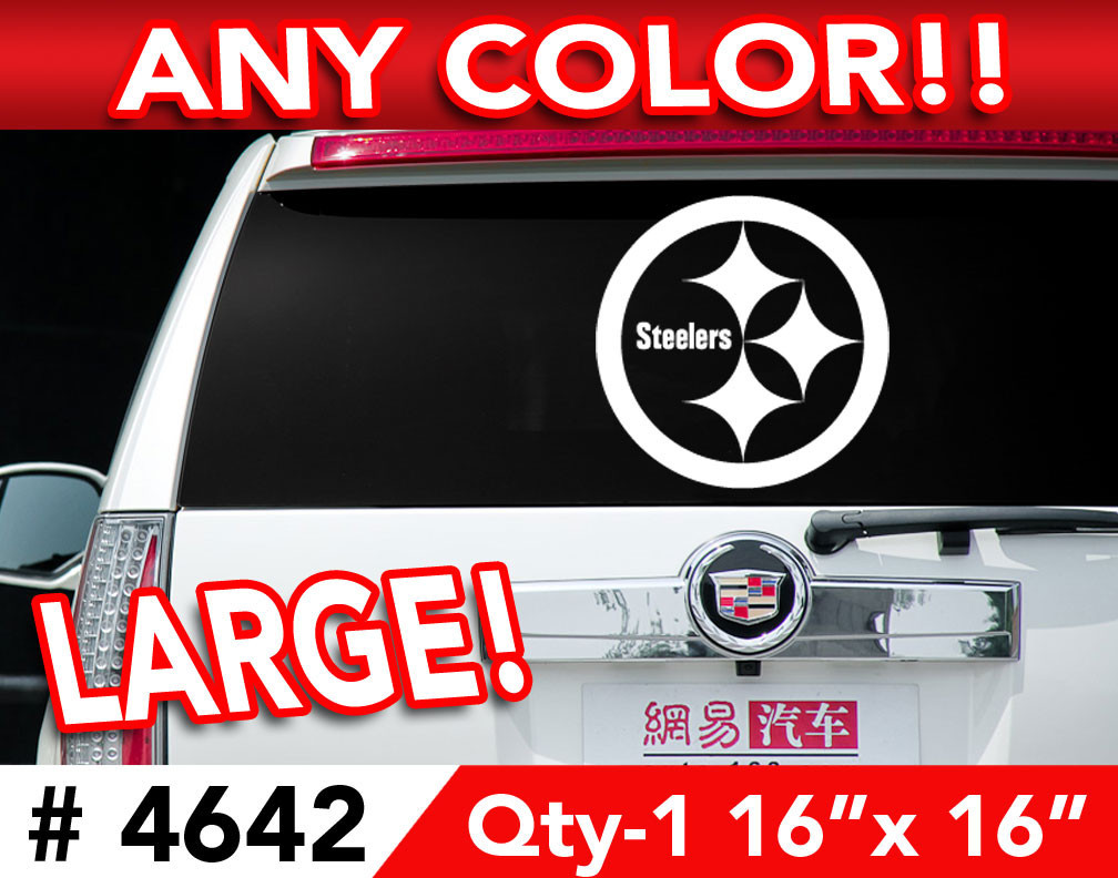 PITTSBURGH STEELERS ROUND LARGE DECAL STICKER 16″x 16″ ANY 1 COLOR
