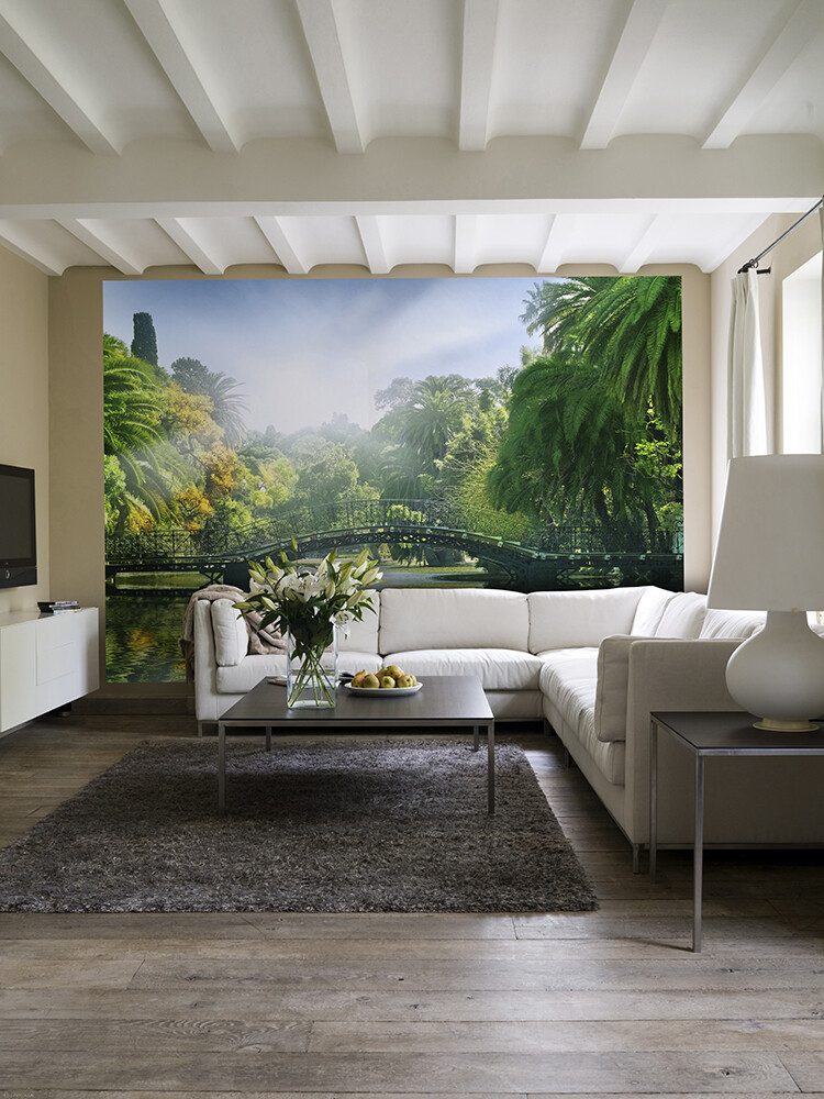 Tropical Garden Wall Mural 144Wx100H Removable Wallpaper Palm Tree Green Lak DIY