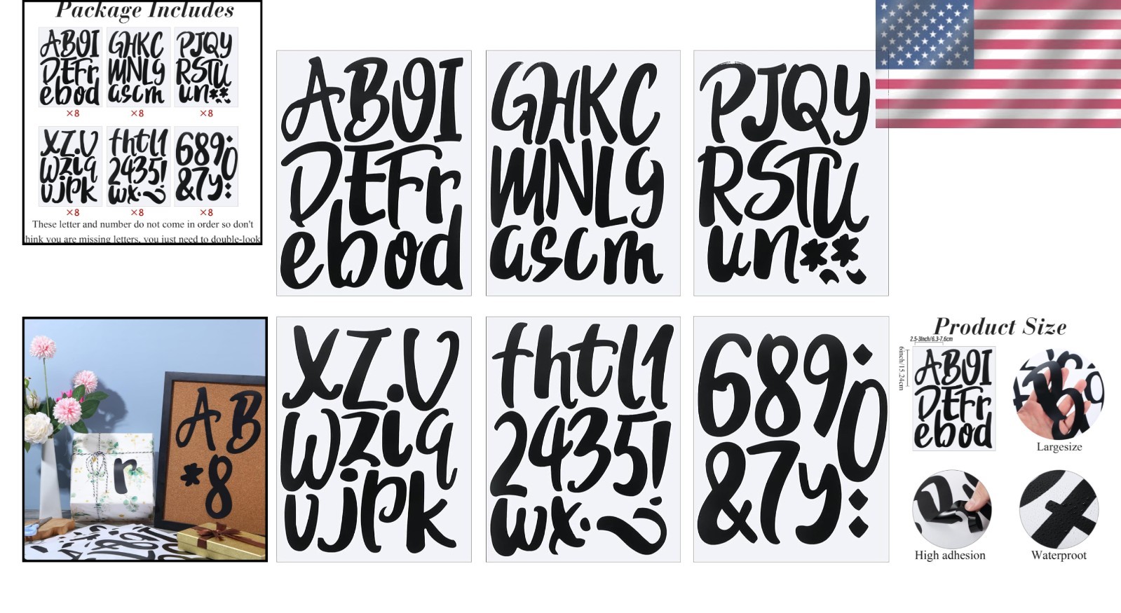 Vinyl Letters Stickers Set – 576 Pieces