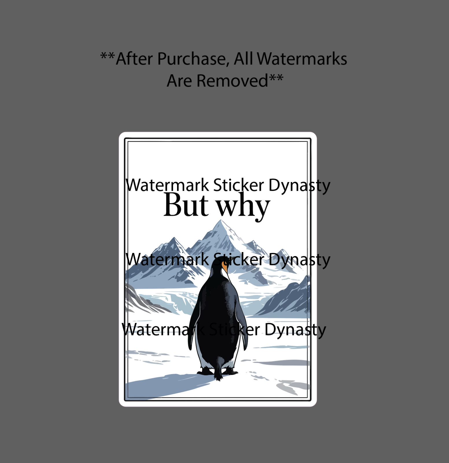 But Why Penguin Sticker Waterproof Decal Meme Story Nihilist Mountains Gift NEW