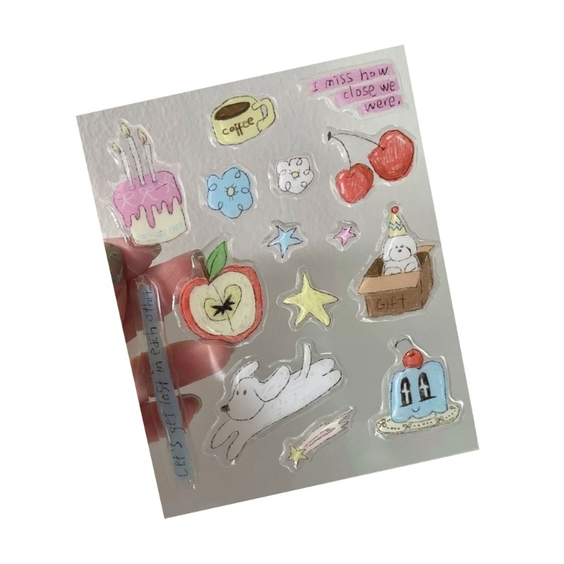 Various Cute Pattern Jelly Stickers Decals For Gift And Room Decoration No