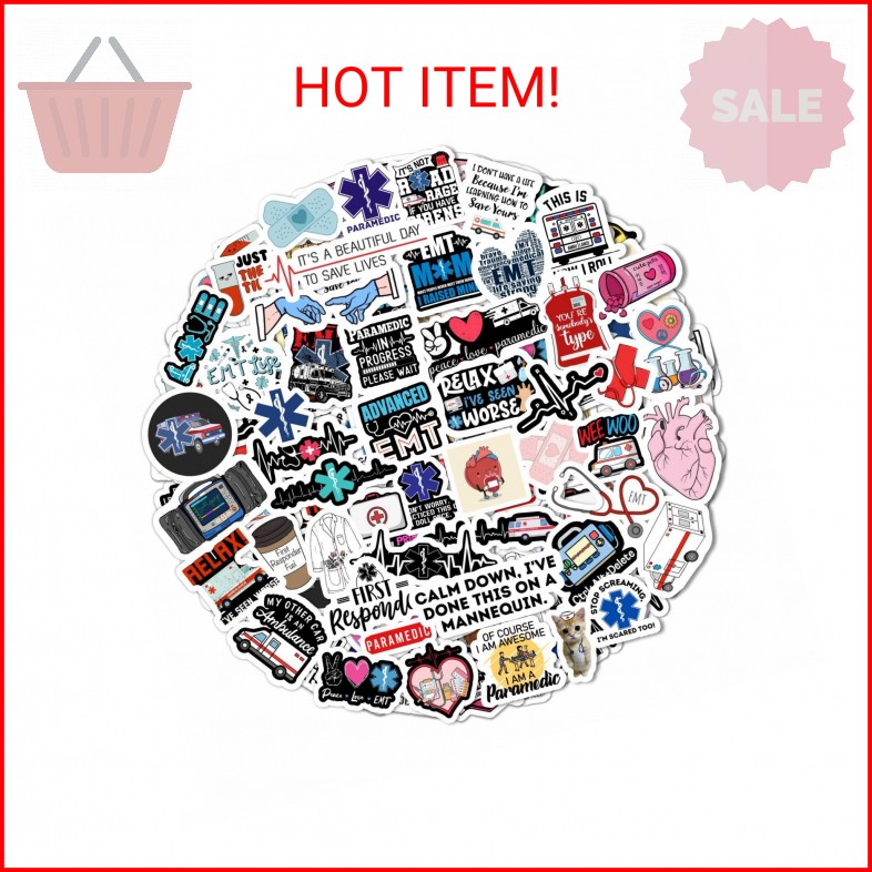 BulbaCraft Emergency Medical Technician Stickers, EMT Stickers for Water Bottle