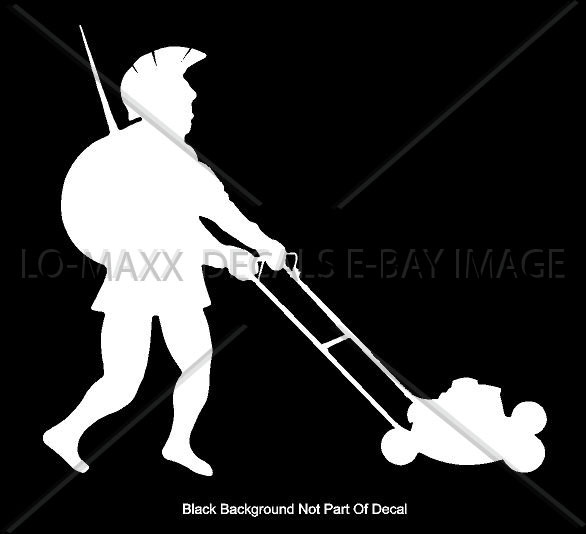 Roman Centurion Warrior Cutting Grass Original Graphic Art Die Cut Vinyl Decal