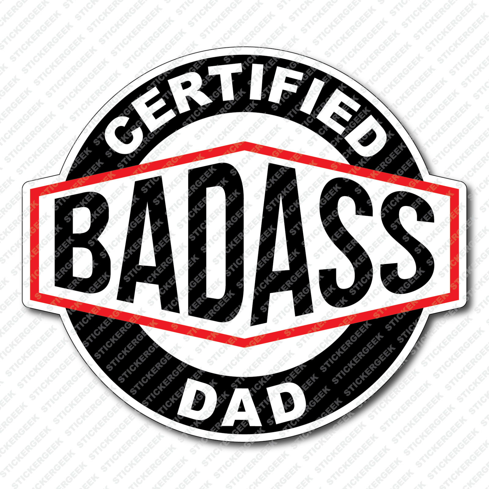 Certified Bad Ass Dad Funny Water Bottle Decal Sticker