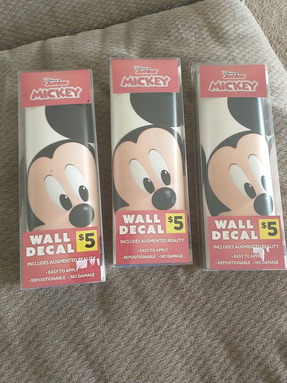 Lot Of 3 MICKEY MOUSE ~ Wall Decal 13″ X 16″, New In Box, Free Shipping
