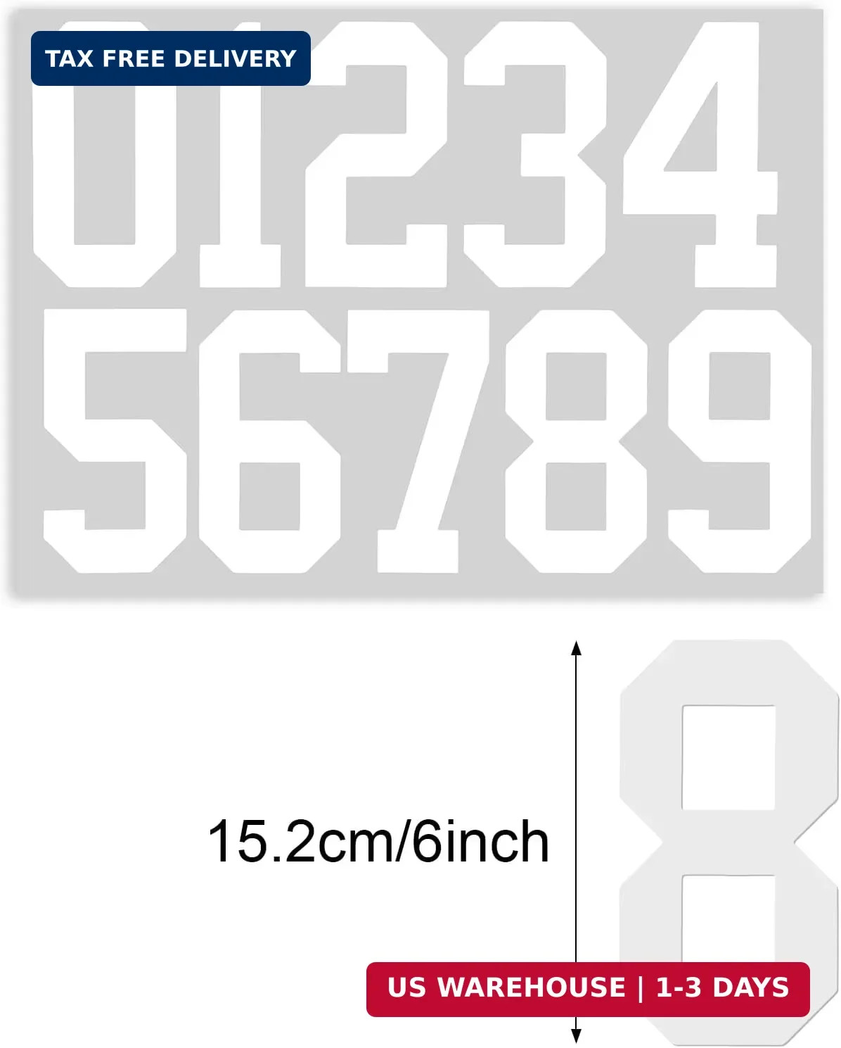 TaoBary 8 Sheets Mailbox Numbers Stickers Waterproof Vinyl Number Stickers Self