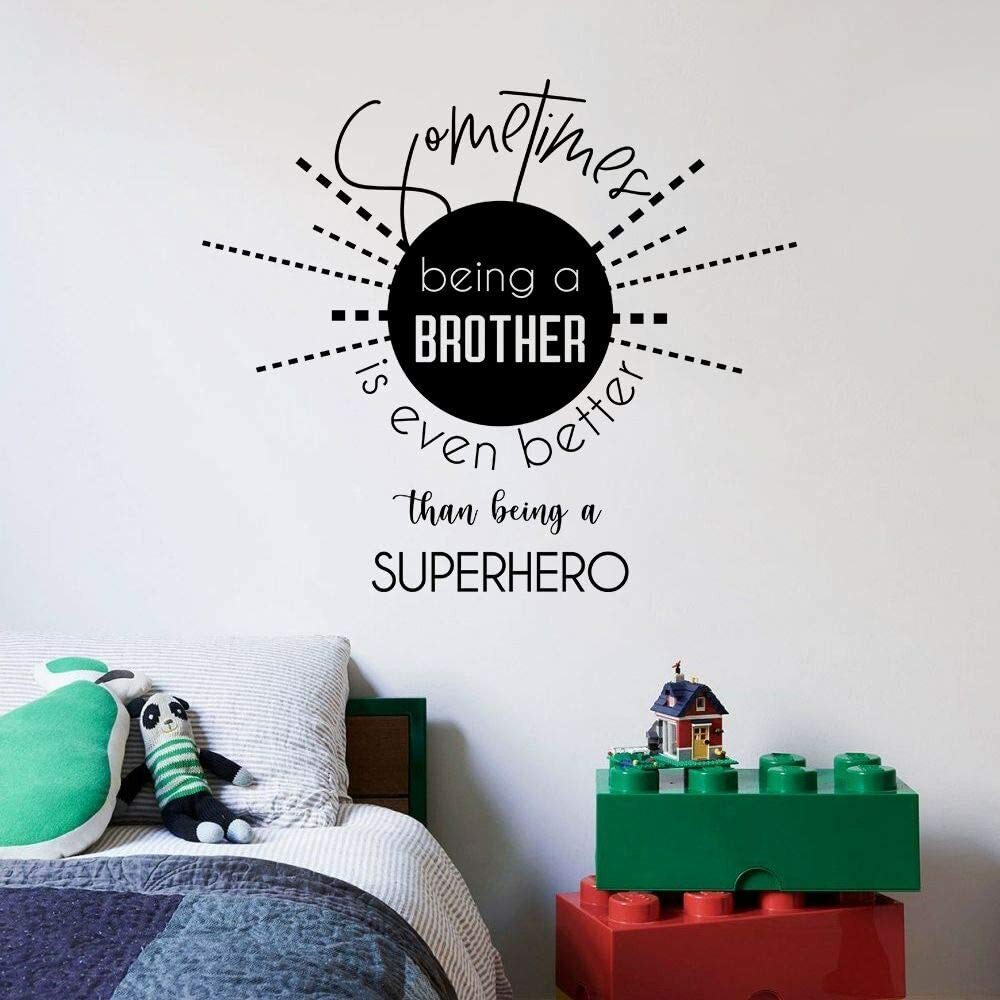 Family Brother Superhero Life Quote Vinyl Wall Art Sticker for Home Room Decals