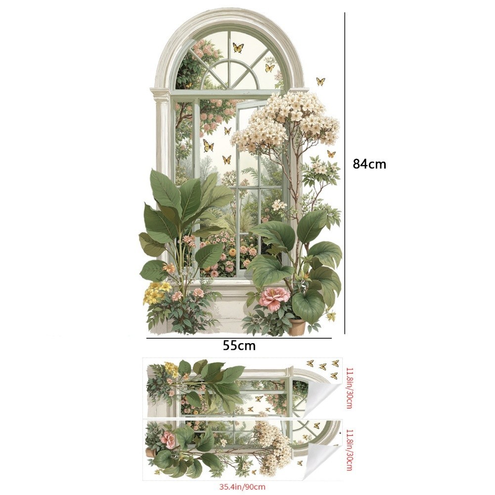 Decor For Any Area 3D Wall Sticker Green Plant Decor Easy To Apply Sticker