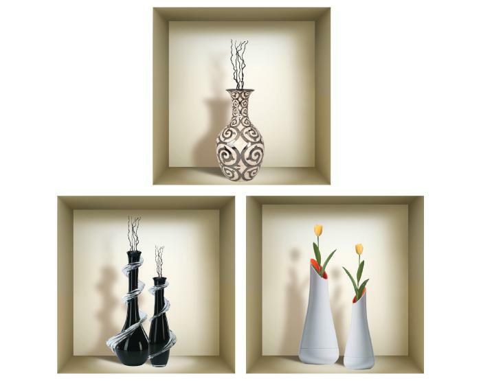 3D Wall Stickers ART Niche Illusion SET High Quality Decoration Removeable