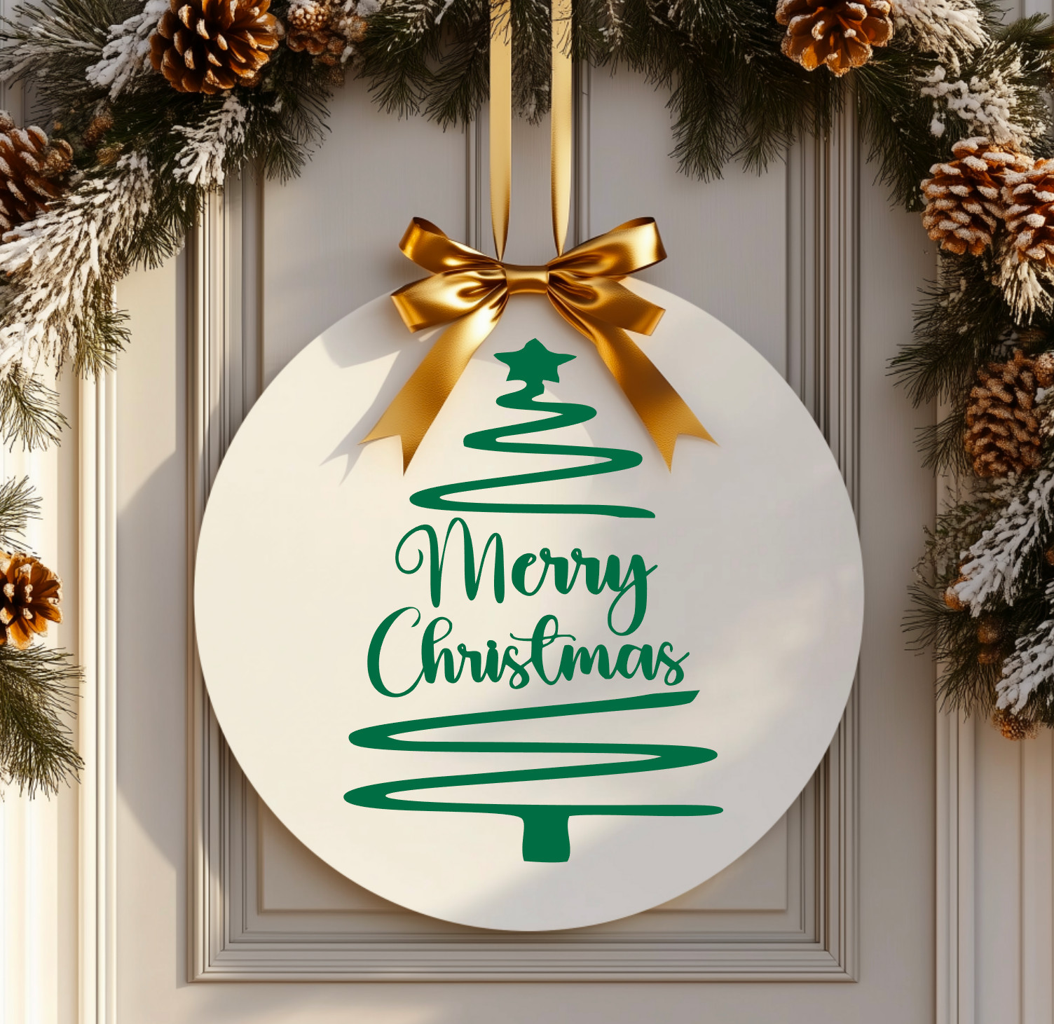 Merry Christmas Tree Vinyl Decal Sticker Wall Window Winter Decor Holiday Signs
