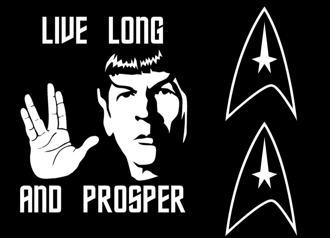 Spock Star Trek Live Long & Prosper 6″ White Vinyl Decal Logo Car Truck Window