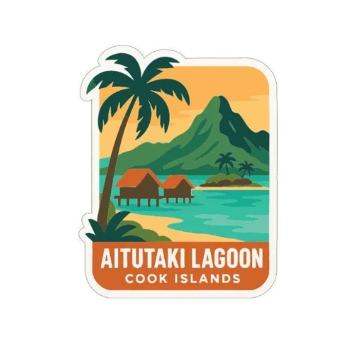Aitutaki Lagoon Cook Islands Iron On Heat Transfer Vinyl HTV Die-Cut Symbolic