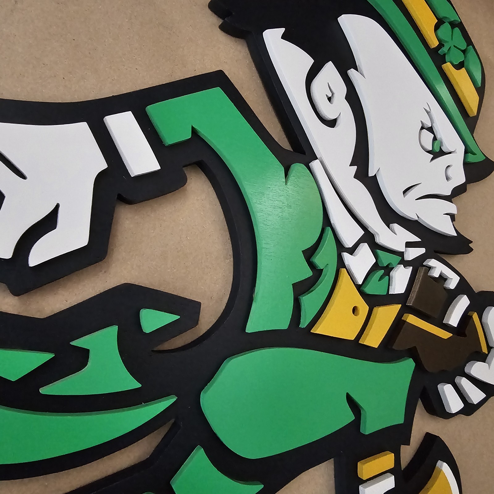 Notre Dame Fighting Irish Leprechaun Football Sign
