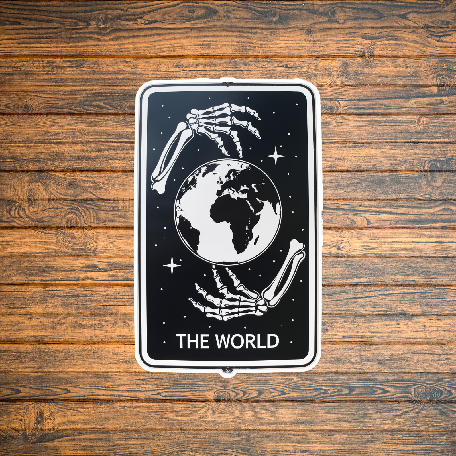 The World Skeleton Hands Earth Globe Metaphysical Sticker Decal #2149