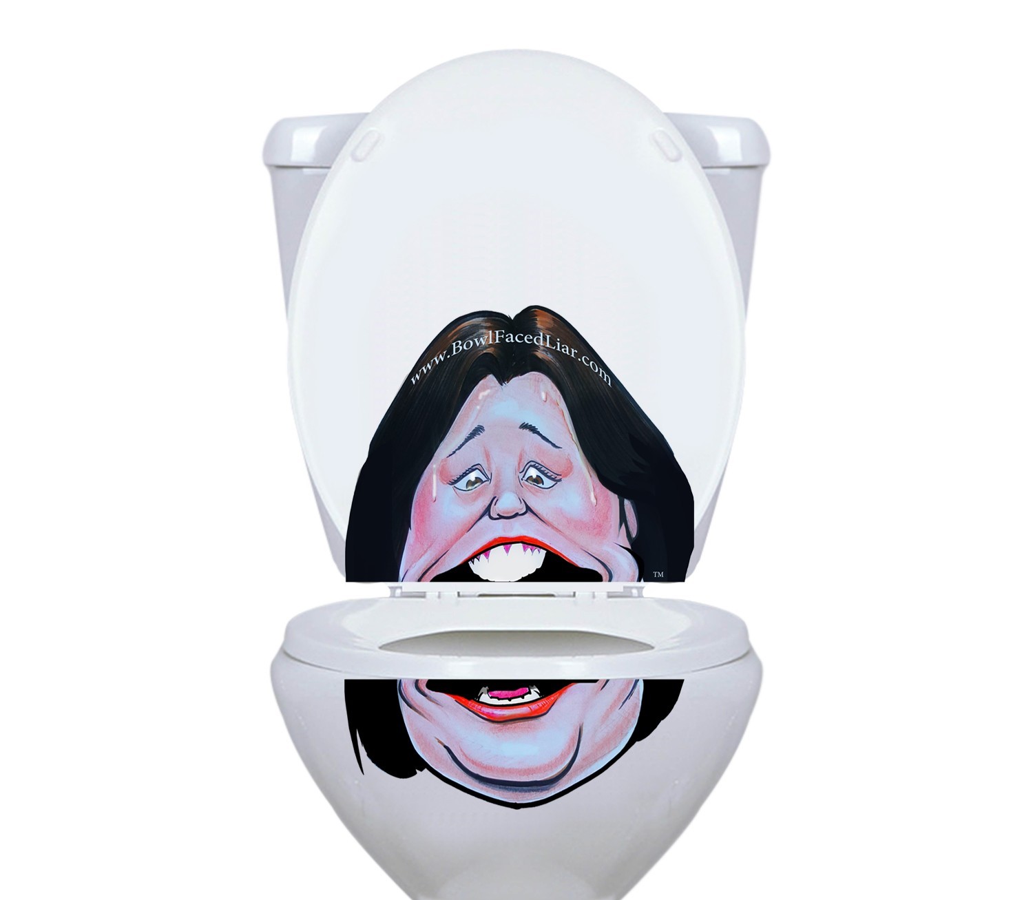 Rosie O’Donnell Vinyl Toilet Lid Decal / Sticker set by BowlFacedLiar.com