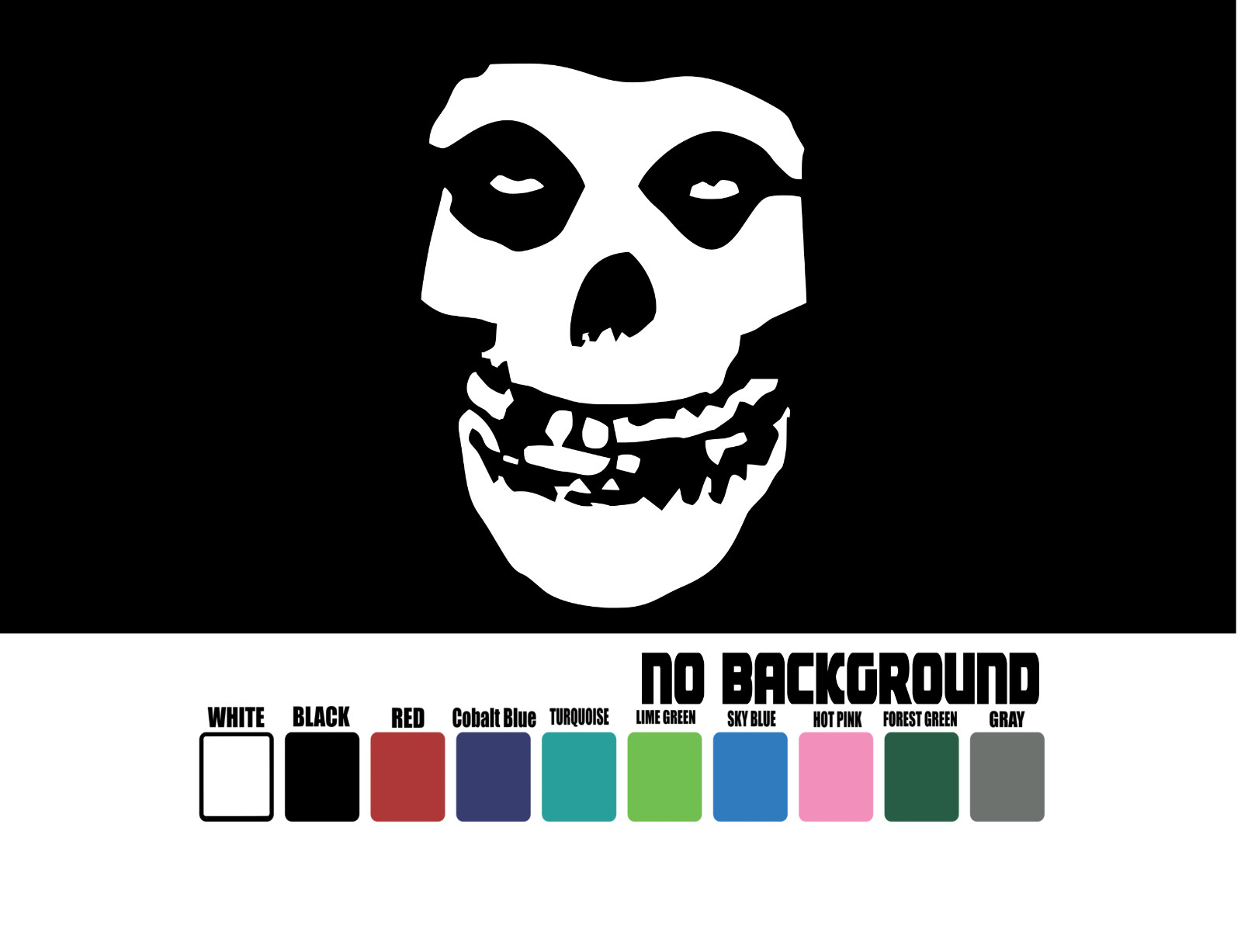 Misfits Skull Vinyl Decal Sticker Window Car Truck Laptop Door Wall Mirror