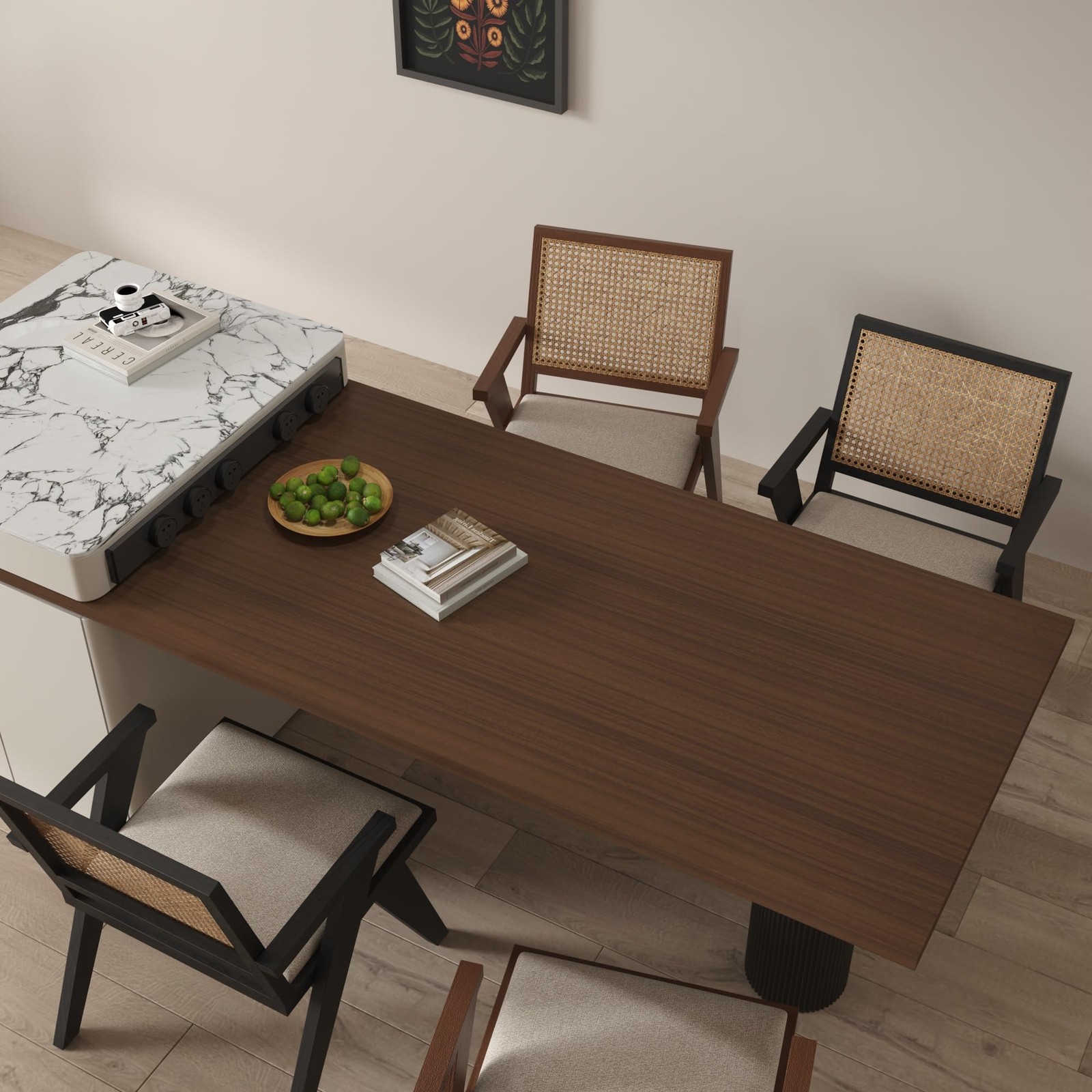 24″×197″ Brown Walnut Wallpaper Peel and Stick Wide Faux Walnut Wood Grain Vi…