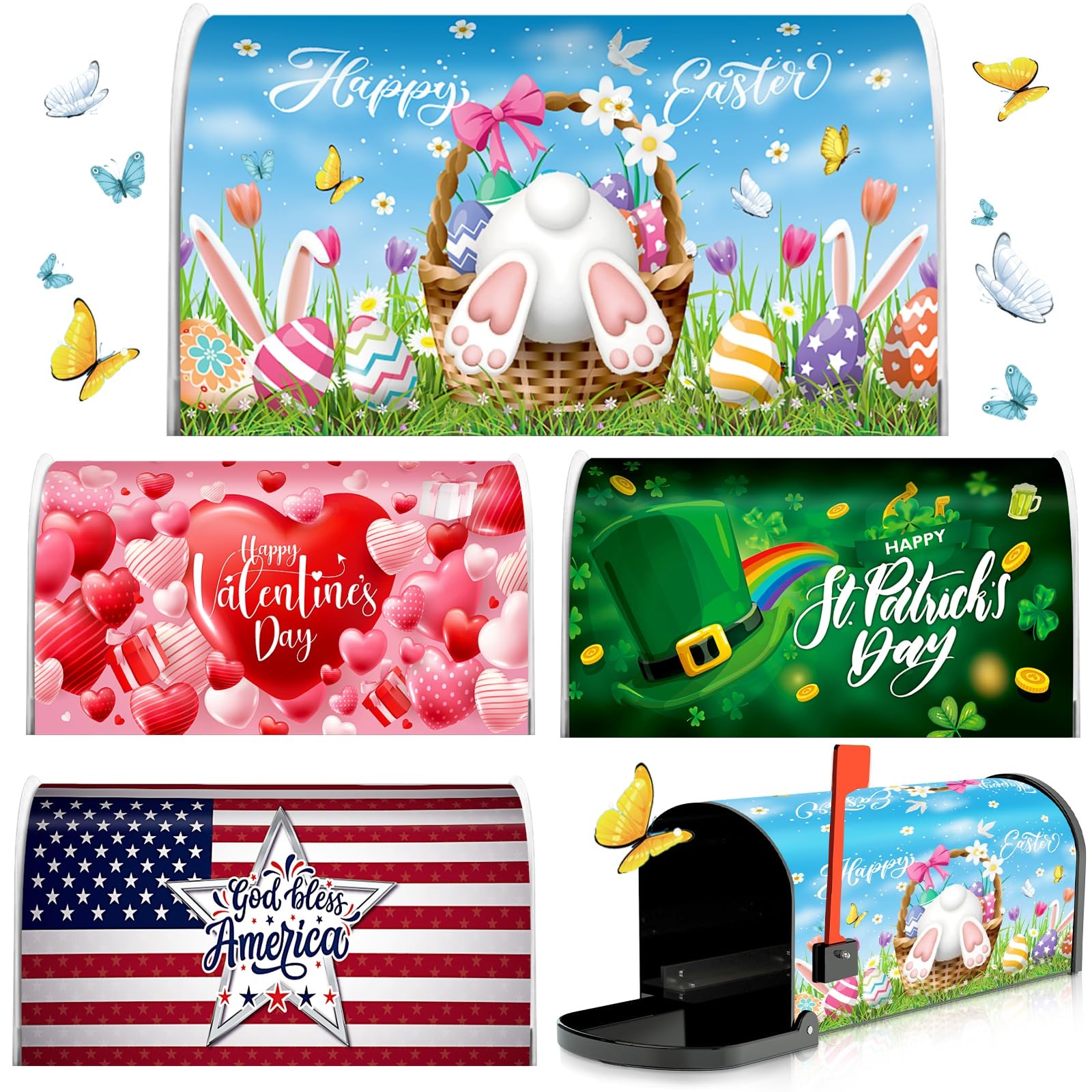 4 Pcs Mailbox Covers Magnetic Standard Size 18 x 21 Festival