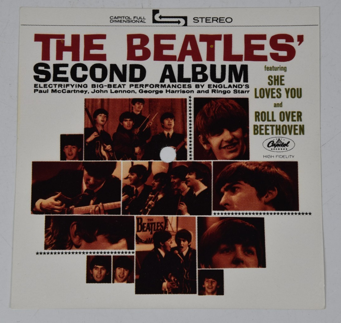 Vintage Beatles’ Second Album Insert Cover Art 6″ Art Print 45 Record Paper ONLY