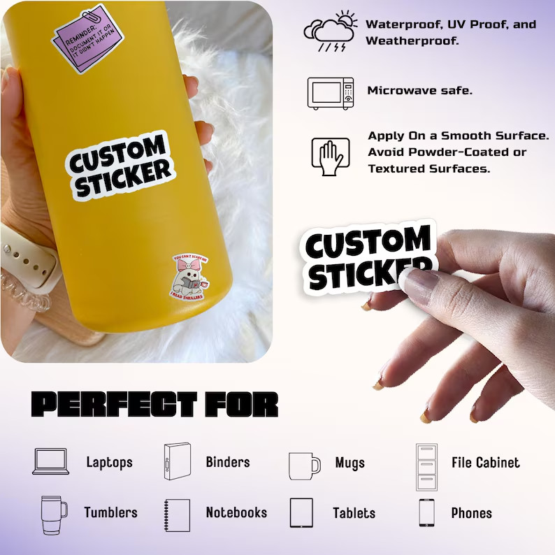 Custom Vinyl Stickers | Personalized Die-Cut Decals | Bulk & Single Orders |