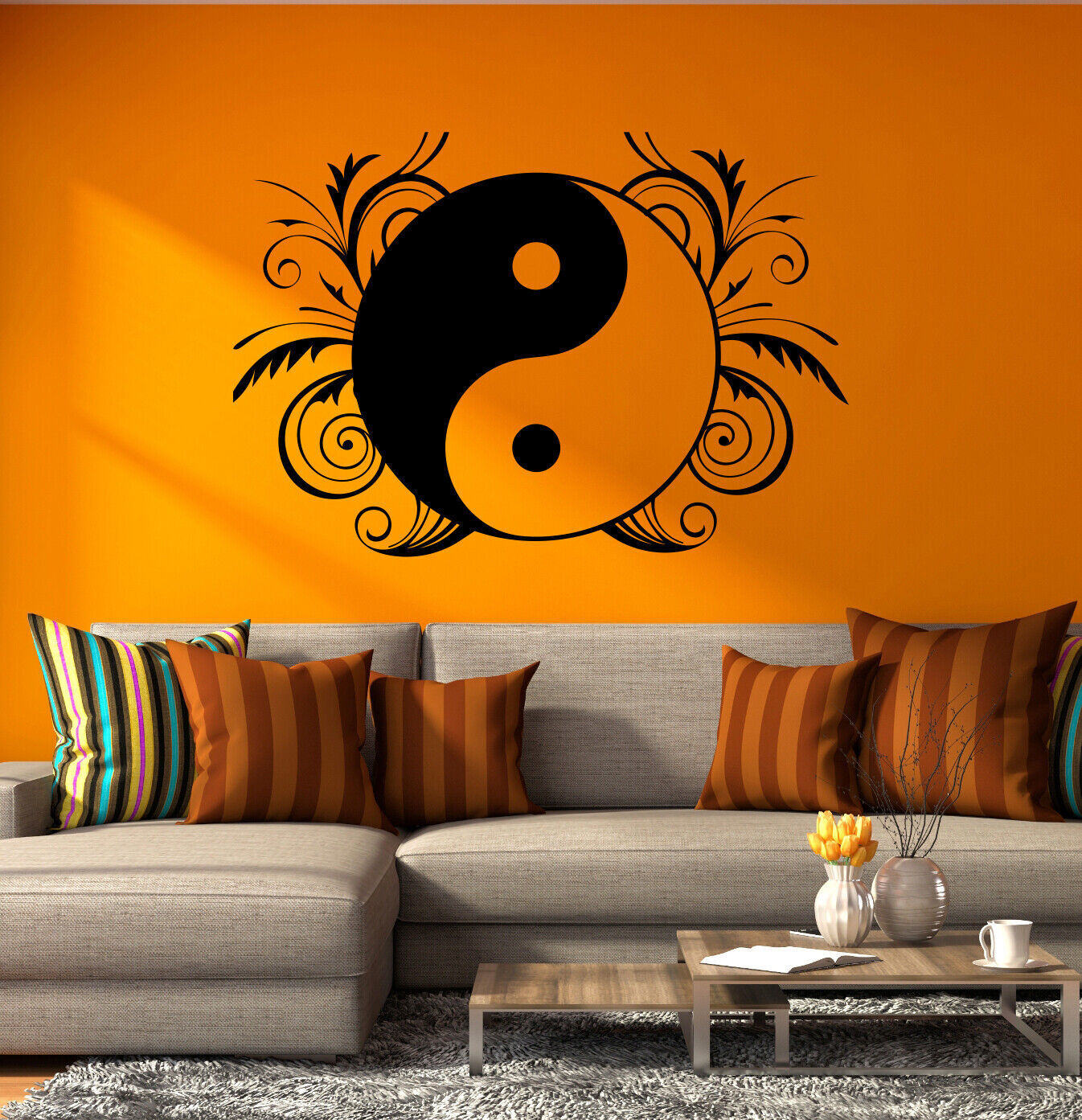 Vinyl Wall Decal Yin Yang Symbol Buddhism Religion Yoga Studio Stickers (4341ig)
