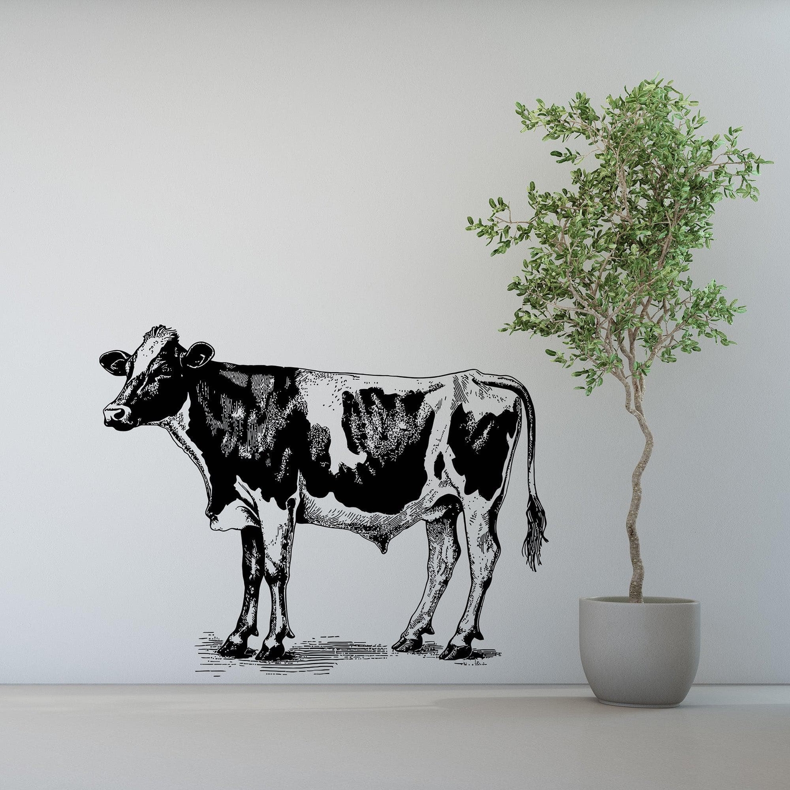 Cow Wall Decal Sticker. Kitchen Dining Room Rustic Country Farmhouse Cow #6753