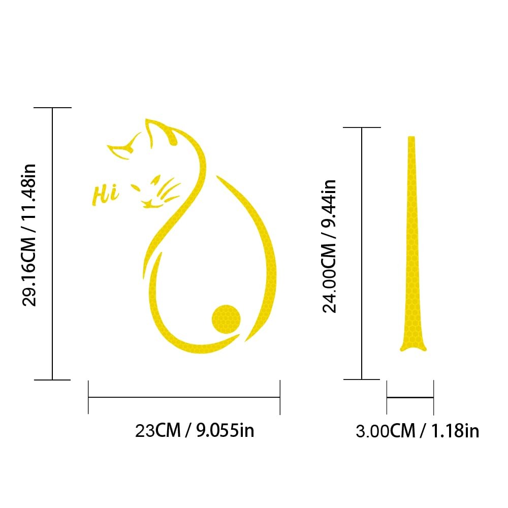 High Intensity Reflective Cat Rear Window Wiper Sticker Waterproof Windshield…