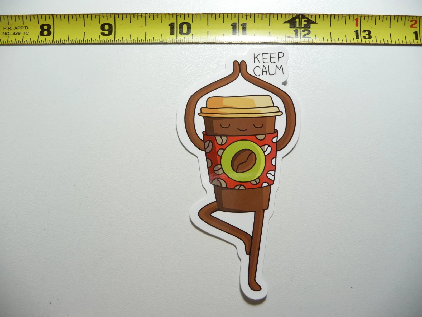 KEEP CALM YOGA COFFEE SMALL STICKER DECAL BARISTA SHOP CAFFEINE CAFE