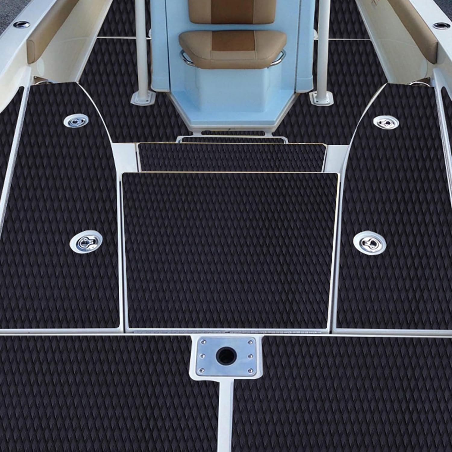 Surfboard Traction Pad Deck Grip Mat w/ Adhesive Black Boat Flooring