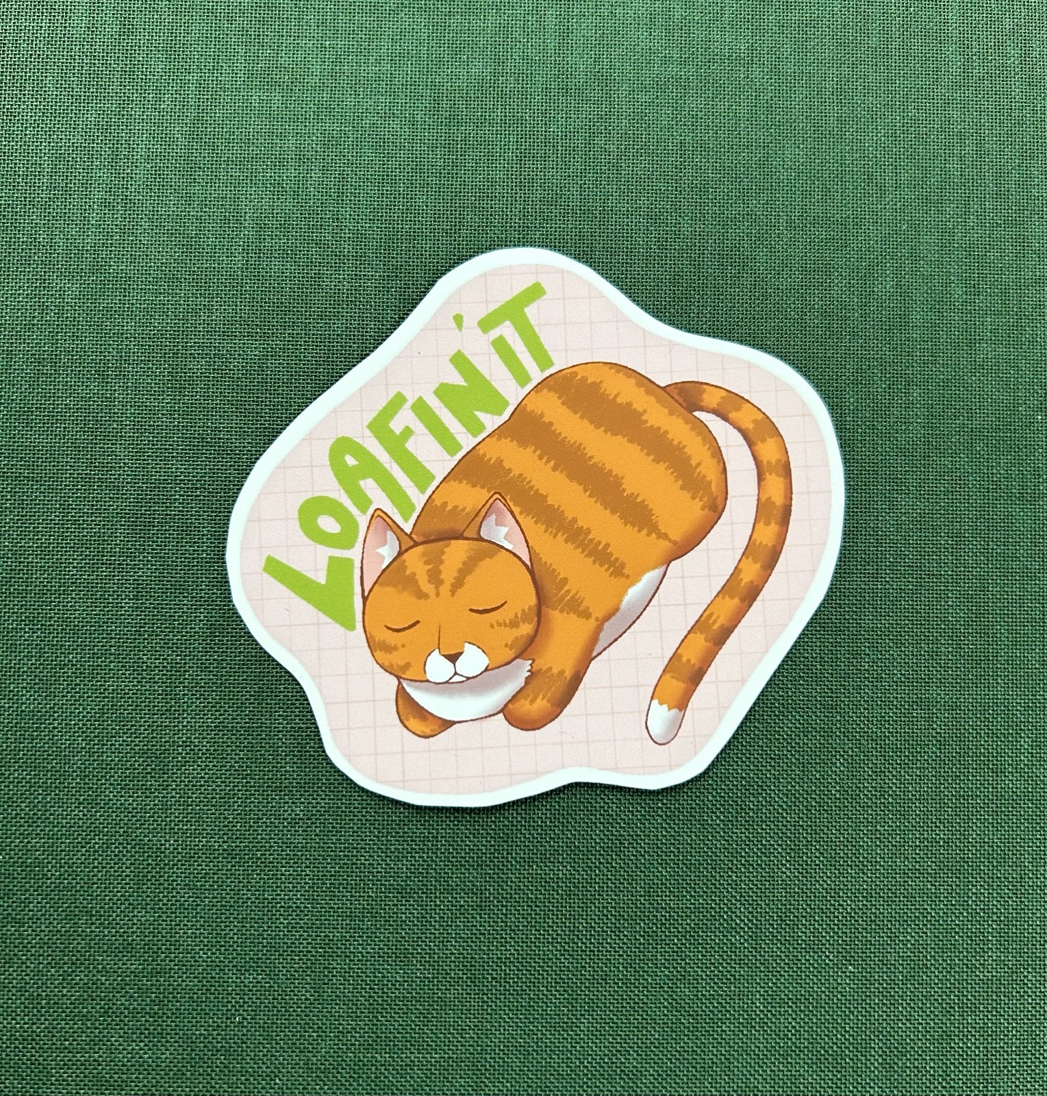 STICKER – “Loafin It” Cat Sticker, 4 inches, glossy sticker original art