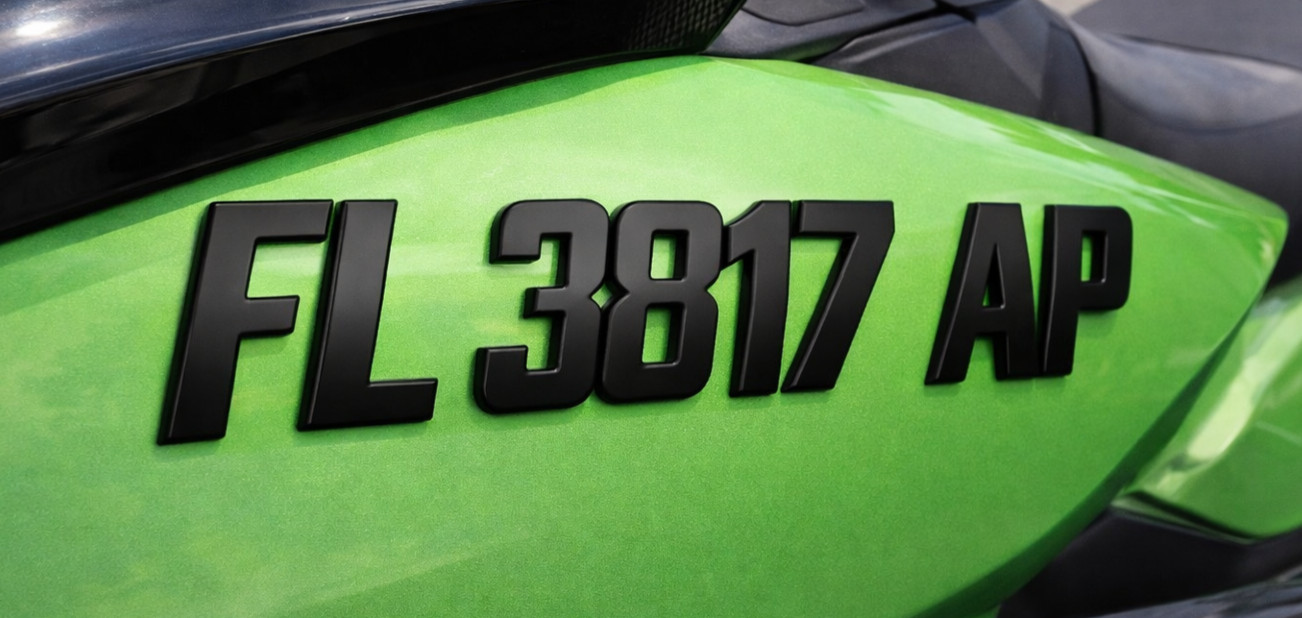 Boat & Jet Ski Registration Numbers 3 Inch Raised 3D Raised Emblem Marine Grade