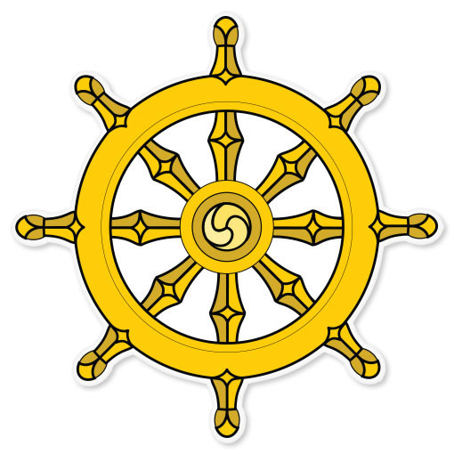 Dharma Wheel BUDDHISM car bumper sticker decal 4″ x 4″