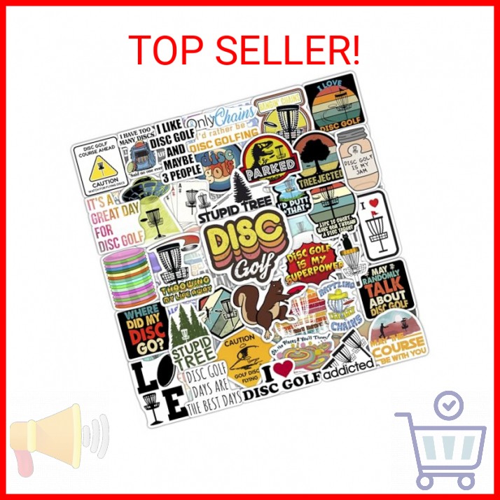 BulbaCraft 100Pcs Funny Disc Golf Stickers Decals for Water Bottles & Laptop – D
