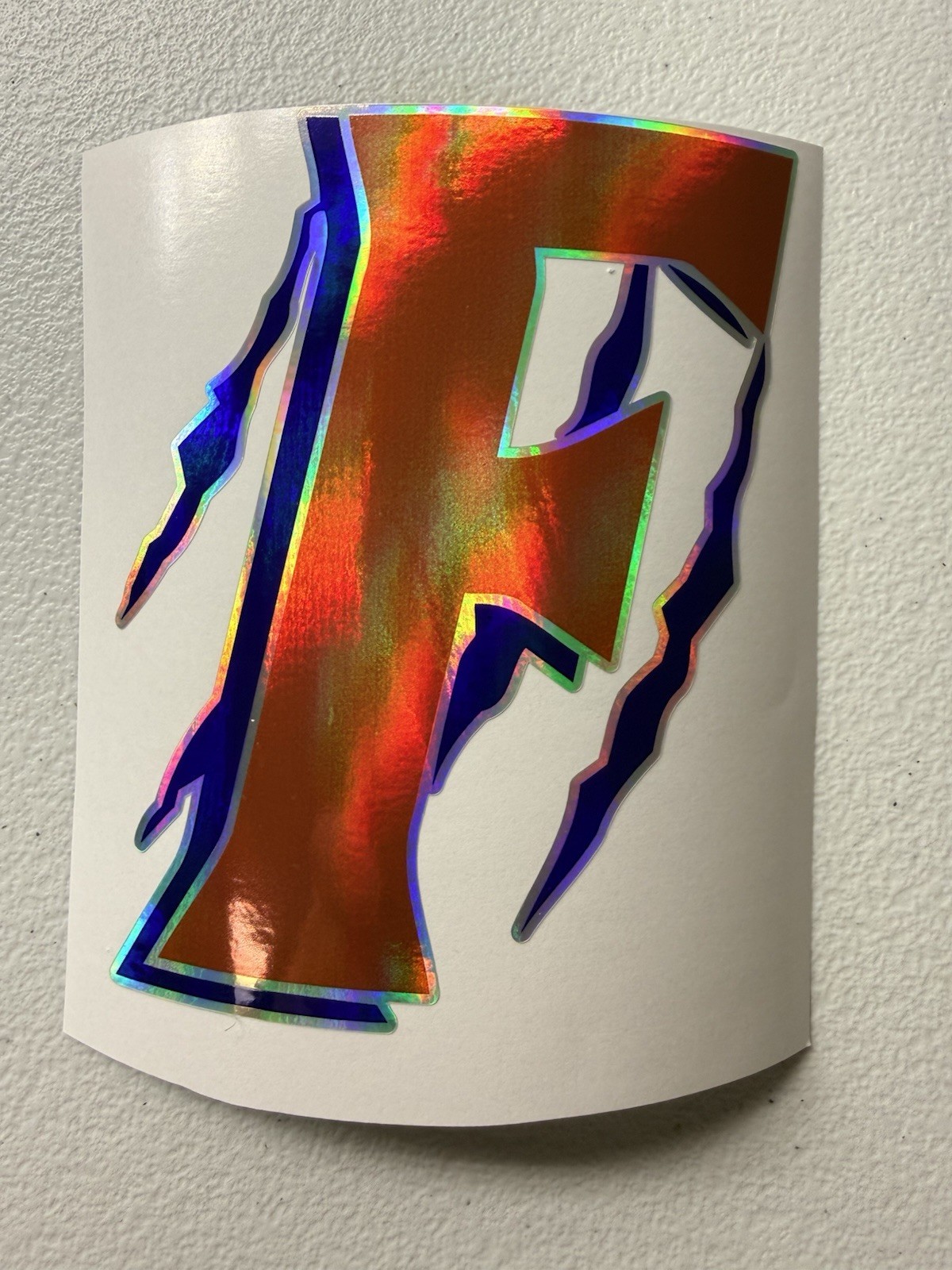 Flora Wolves F Claw marks Air Egress Holographic Vinyl Decal