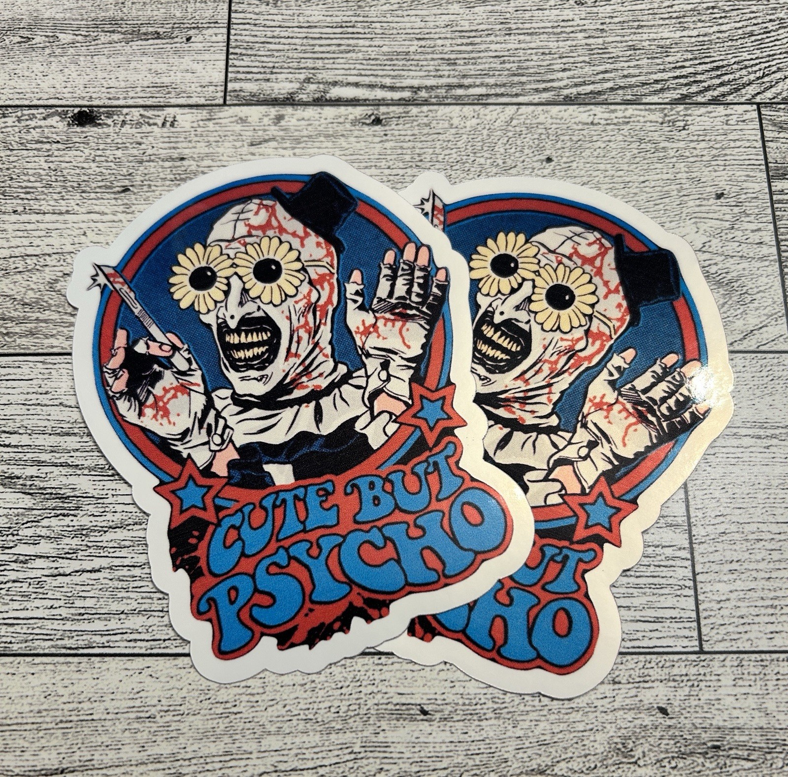Art The Clown The Terrifier Vinyl Sticker 4pc – 2 inches in size