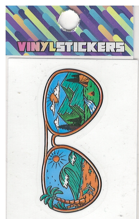 Summer Sunglasses Palm Trees: High Quality Vinyl Sticker UV/Weather Resist