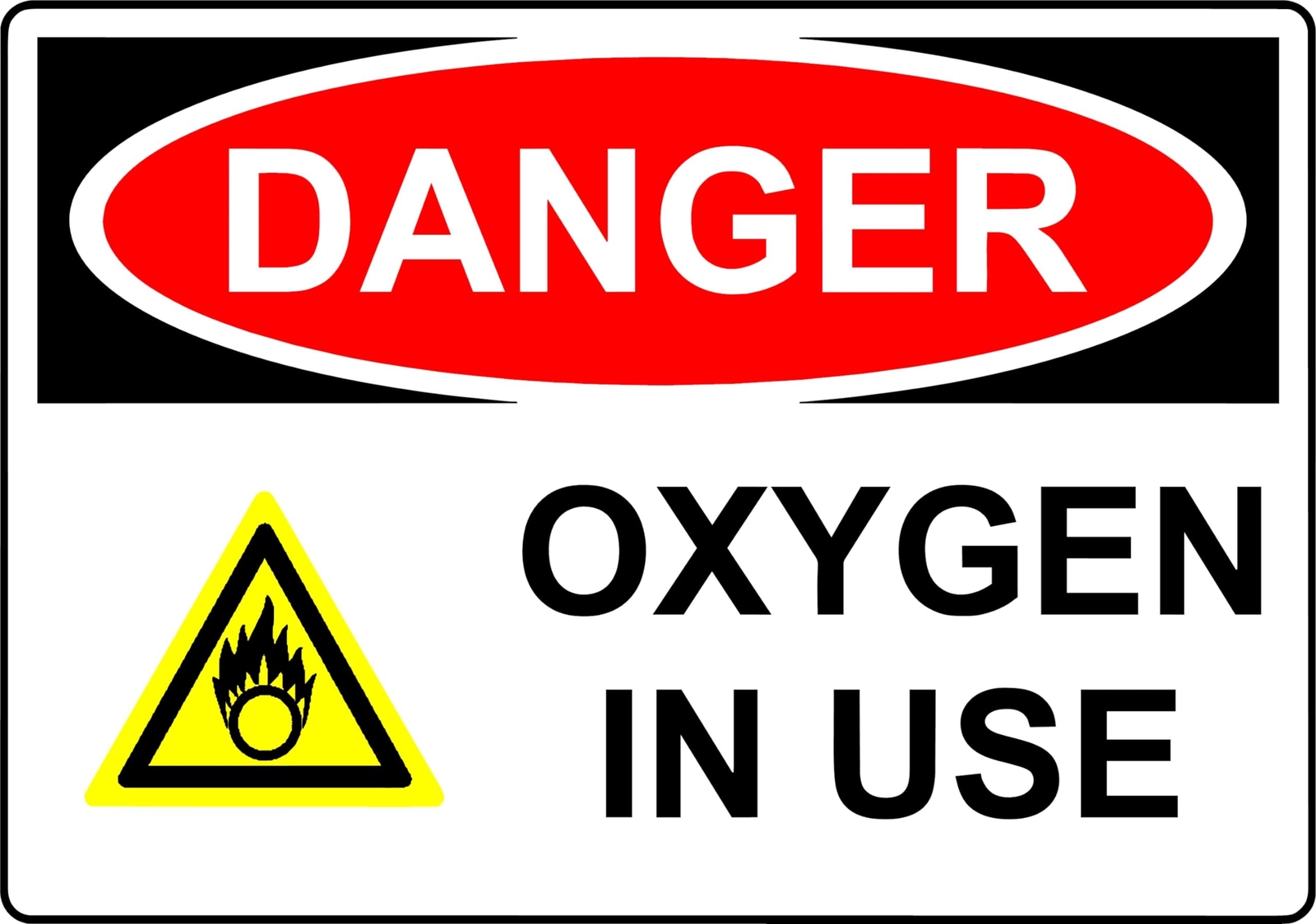 2 PC Oxygen in Use Sign 4 x 6 Oxygen in Use no Smoking Sign – Sticker –