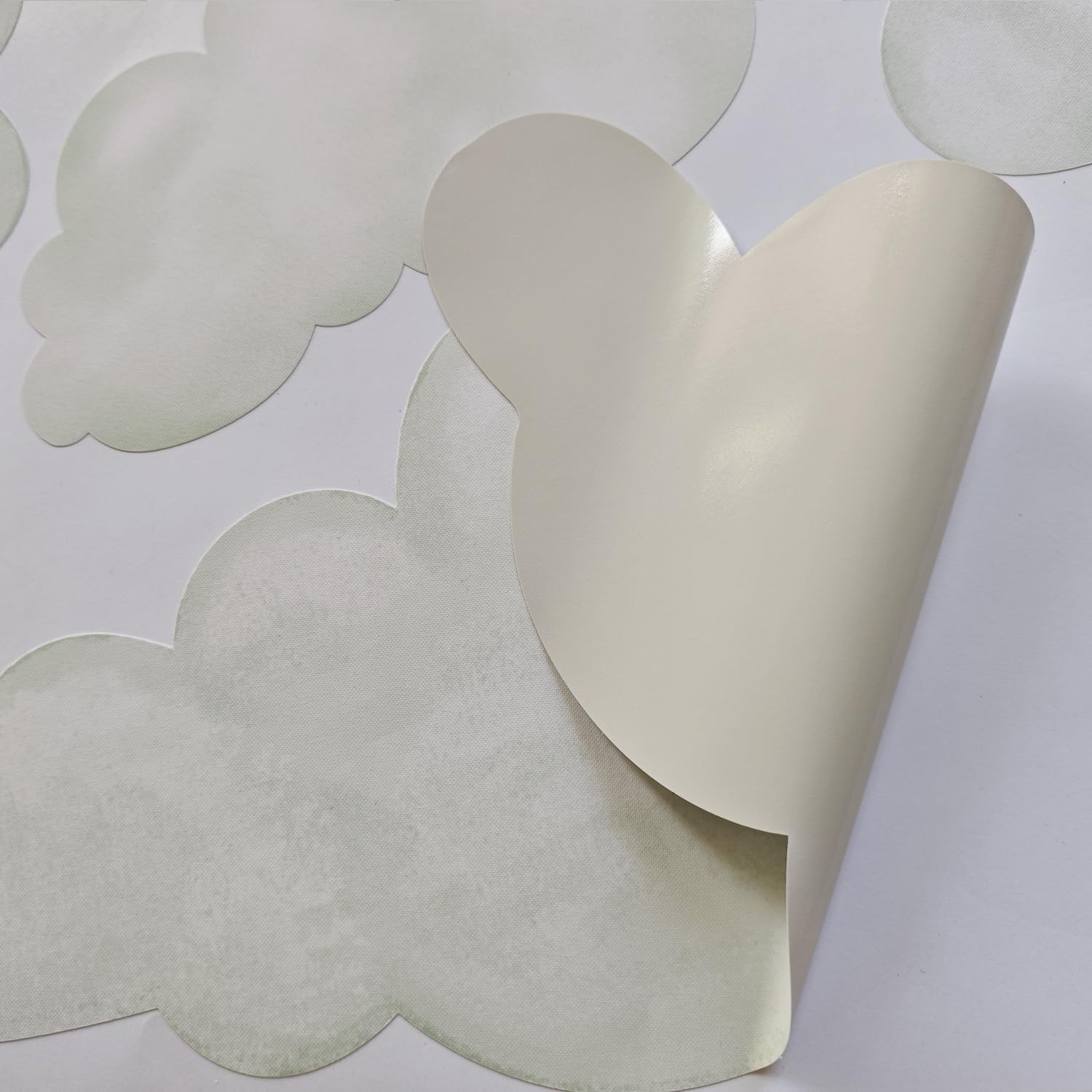9Pcs Fabric Large Cloud Wall Decals,Peel and Stick Decals Watercolor Clouds,Home