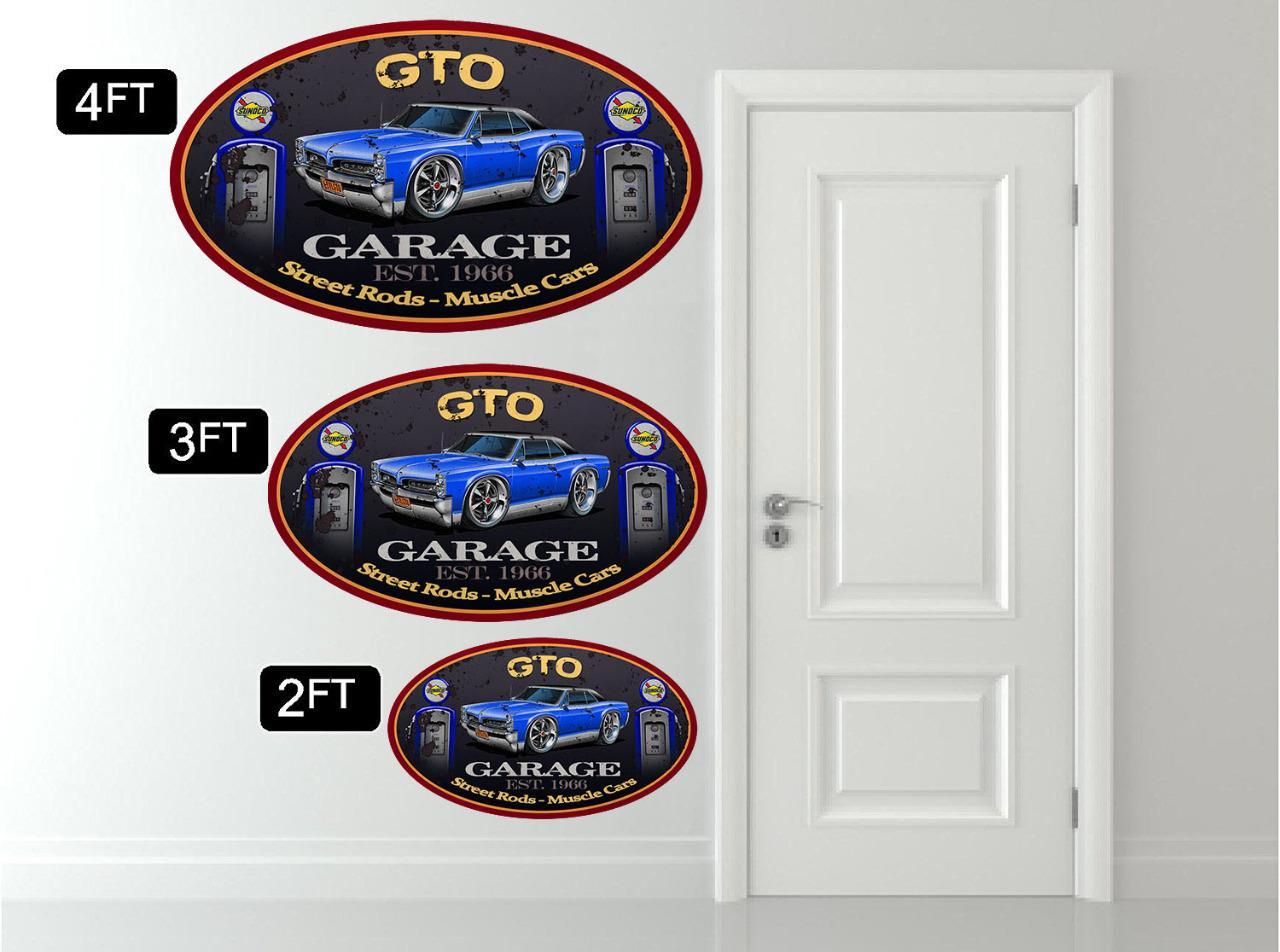 1966 1967 Pontiac GTO Hardtop Classic Car Garage Sign Wall Art Graphic Sticker