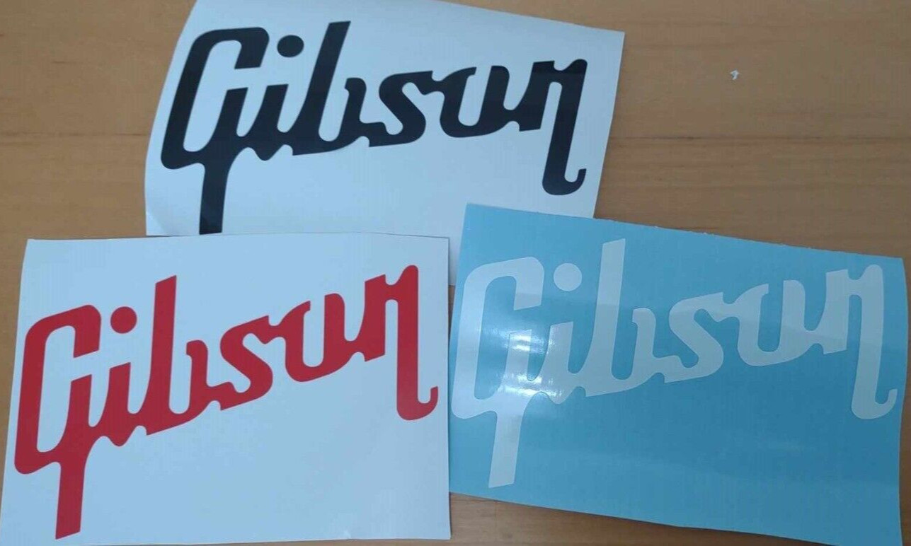 Gibson Guitar Logo 6″ Multiple Colors red black white Vinyl Decal Sticker 3x