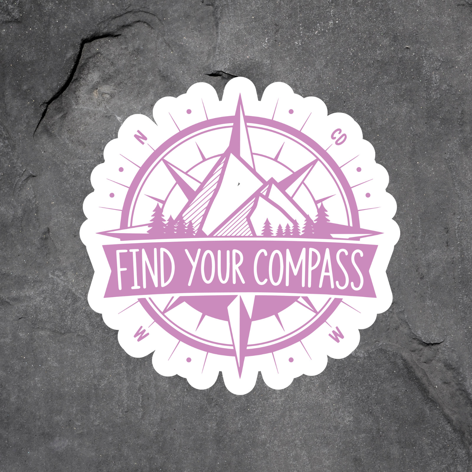 Compass Sticker Vinyl Decal Find Your Compass Travel Adventure Outdoor