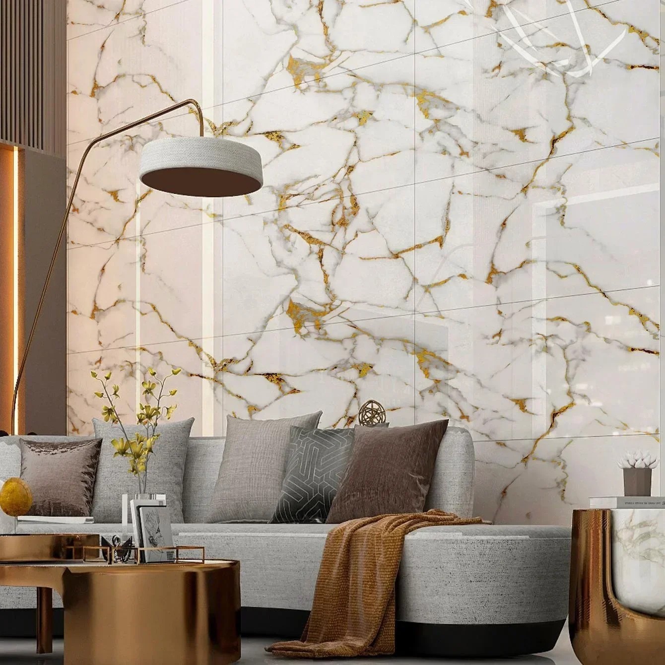 3D Marble Tile Wall Sticker Waterproof Self Adhesive Renovation Decor Film