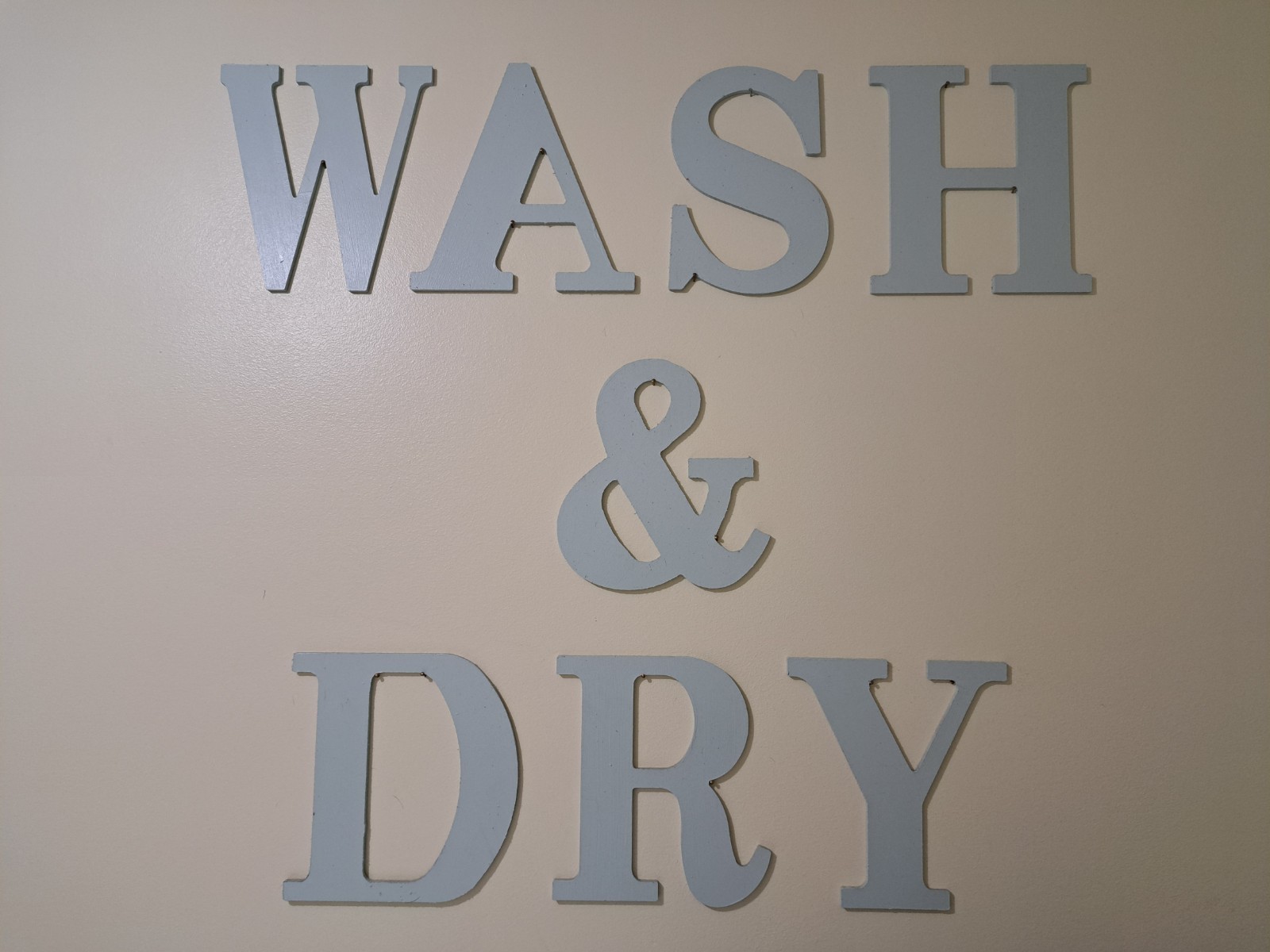 ArtMinds Wood Wash & Dry Sign Set 8″ Sage Green Letters Laundry Room Wall Art